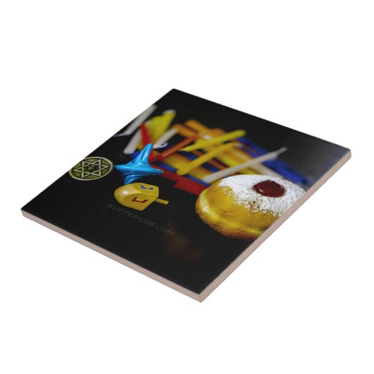 SlipperyJoe's Happy Hanukkah Star of David munt me Tegeltje (Zijkant)