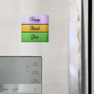 SlipperyJoe's Happy Mardi Gras paarse gouden groen Magneet