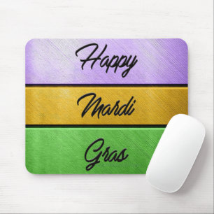 SlipperyJoe's Happy Mardi Gras paarse gouden groen Muismat