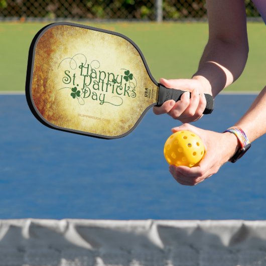 SlipperyJoe's Happy St. Patrick's Day, drie bladzi Pickleball Paddle (Insitu)