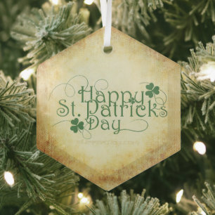 SlipperyJoe's Happy St. Patrick's Day vakantie Iri Glas Ornament