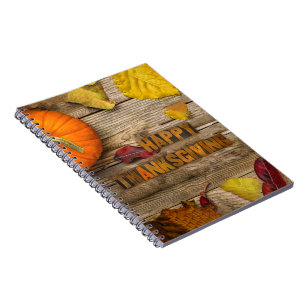 SlipperyJoe's Happy Thanksgiving pompoen gedroogd Notitieboek