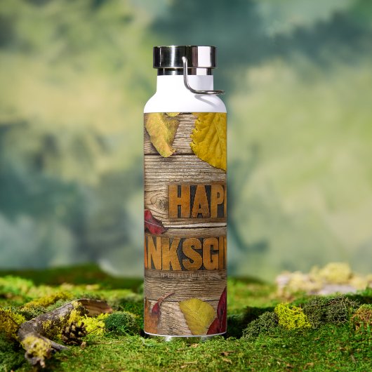 SlipperyJoe's Happy Thanksgiving pompoen gedroogd  Waterfles (Buiten)