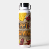 SlipperyJoe's Happy Thanksgiving pompoen gedroogd  Waterfles (Achterkant)