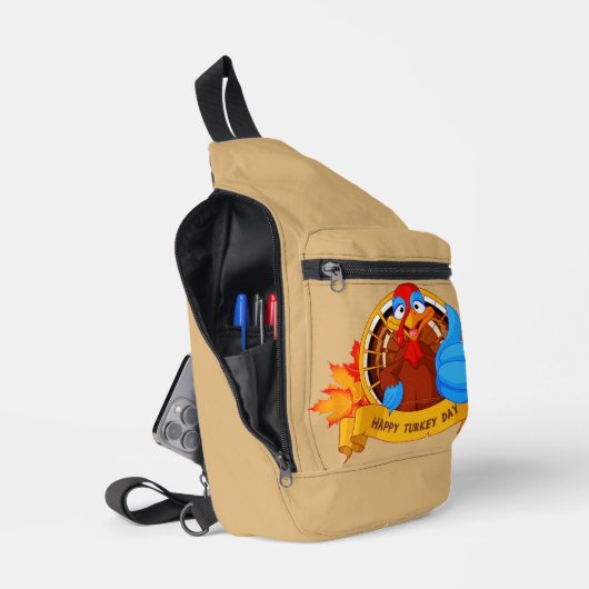 SlipperyJoe's Happy Turkey Day herfstvakantie verl Sling Bag (Open)