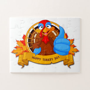 SlipperyJoe's Happy Turkey Day vertrekt turke Legpuzzel