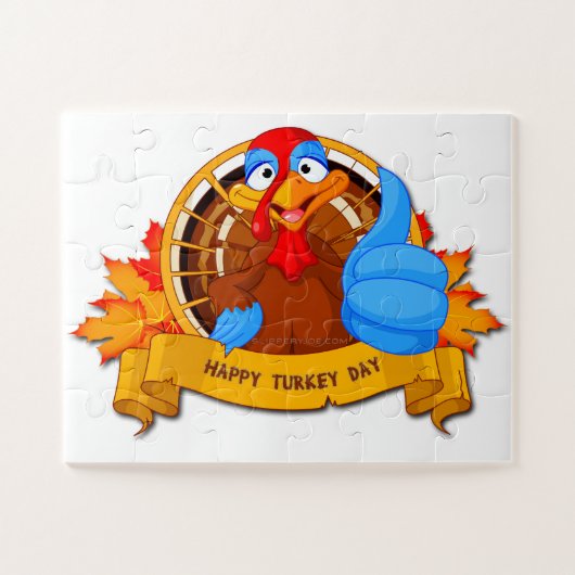 SlipperyJoe's Happy Turkey Day vertrekt turke Legpuzzel (Horizontaal)
