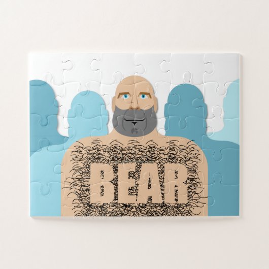 SlipperyJoe's harige lichaam beer lichaam man onge Legpuzzel (Horizontaal)