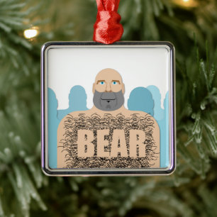 SlipperyJoe's harige lichaam beer lichaam man onge Metalen Ornament