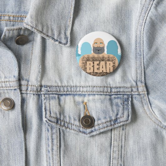 SlipperyJoe's harige lichaam beer lichaam man onge Ronde Button 5,7 Cm (In situ)