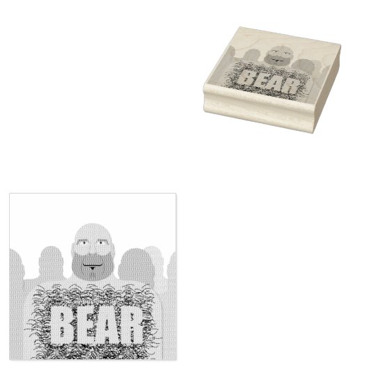 SlipperyJoe's harige lichaam beer lichaam man onge Rubberstempel (Gestempeld)