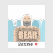 SlipperyJoe's harige lichaam beer lichaam man onge Sticker (Vel)