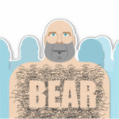 SlipperyJoe's harige lichaam beer lichaam man onge Sticker (Voorkant)