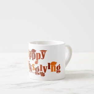 SlipperyJoe's heldere feestelijke Thanksgiving-afb Espresso Kop