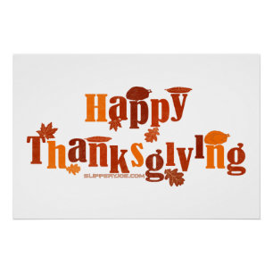 SlipperyJoe's heldere feestelijke Thanksgiving-afb Perfect Poster