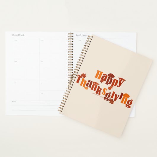 SlipperyJoe's heldere feestelijke Thanksgiving-afb Planner (Display)