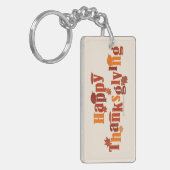 SlipperyJoe's heldere feestelijke Thanksgiving gra Sleutelhanger (Voorkant Links)