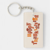 SlipperyJoe's heldere feestelijke Thanksgiving gra Sleutelhanger (Voorkant)