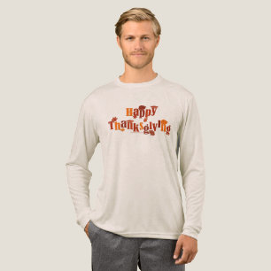 SlipperyJoe's heldere feestelijke Thanksgiving gra Tri-Blend Shirt