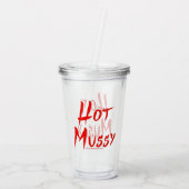 SlipperyJoe's hete mussy gedurfde levendige rode t Acryl Drinkbeker (Achterkant)