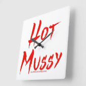 SlipperyJoe's hete mussy gedurfde levendige rode t Vierkante Klok (Hoek)