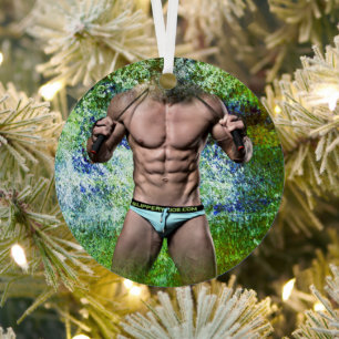 SlipperyJoe's hoog gespierde volwassen man zonder  Metalen Ornament