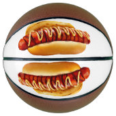 SlipperyJoe's hotdog genesteld zacht broodje leven Basketbal (Voorkant)