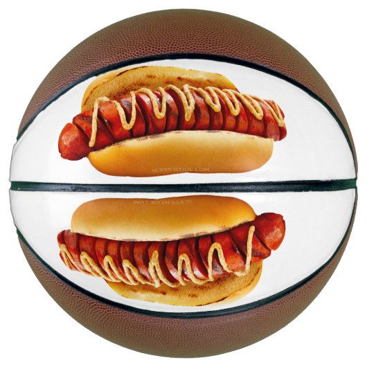 SlipperyJoe's hotdog genesteld zacht broodje leven Basketbal (Voorkant)