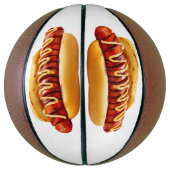 SlipperyJoe's hotdog genesteld zacht broodje leven Basketbal (Verticaal)