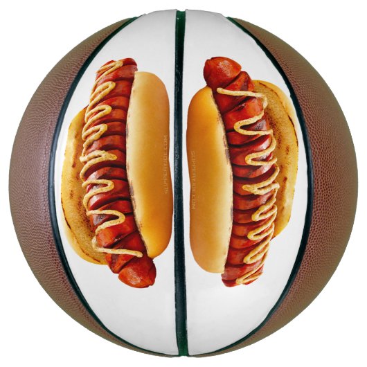SlipperyJoe's hotdog genesteld zacht broodje leven Basketbal (Verticaal)