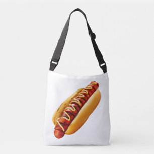 SlipperyJoe's hotdog genesteld zacht broodje leven Crossbody Tas