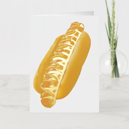 SlipperyJoe's hotdog genesteld zacht broodje leven Folie Wenskaart (Voorkant)