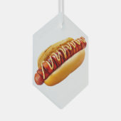 SlipperyJoe's hotdog genesteld zacht broodje leven Glas Ornament (Voorkant Rechts)