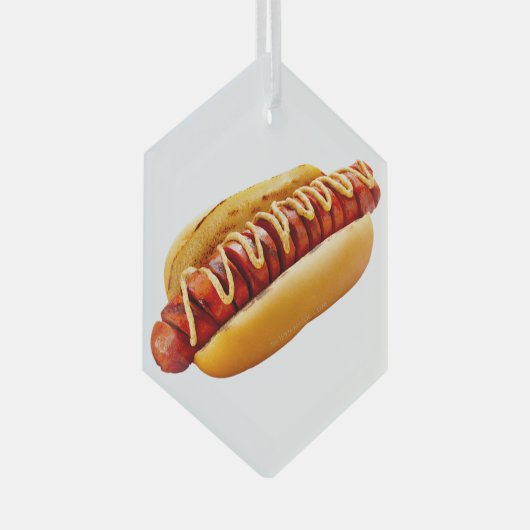 SlipperyJoe's hotdog genesteld zacht broodje leven Glas Ornament (Voorkant Rechts)