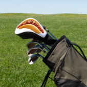 SlipperyJoe's hotdog genesteld zacht broodje leven Golfheadcover (Insitu)