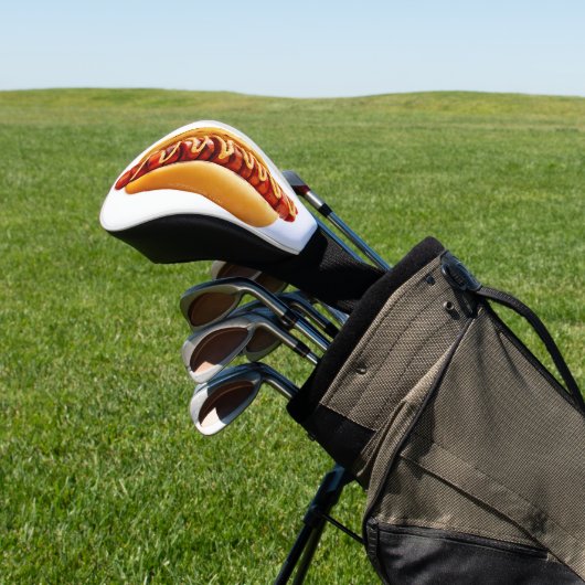 SlipperyJoe's hotdog genesteld zacht broodje leven Golfheadcover (Insitu)