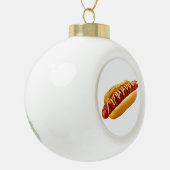 SlipperyJoe's hotdog genesteld zacht broodje leven Keramische Bal Ornament (Links)