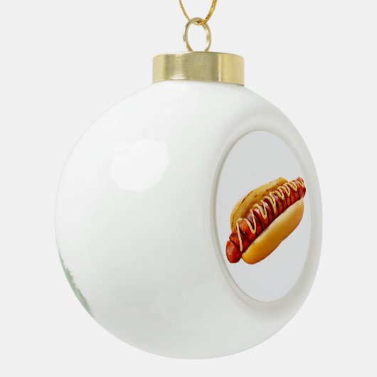 SlipperyJoe's hotdog genesteld zacht broodje leven Keramische Bal Ornament (Links)
