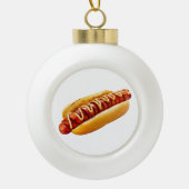 SlipperyJoe's hotdog genesteld zacht broodje leven Keramische Bal Ornament (Voorkant)