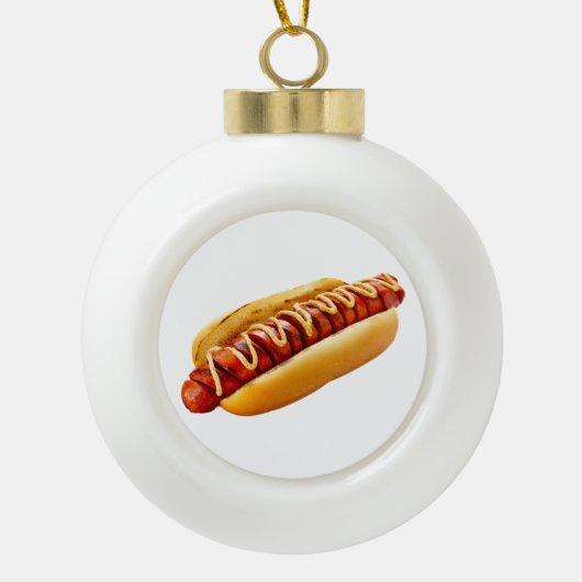 SlipperyJoe's hotdog genesteld zacht broodje leven Keramische Bal Ornament (Voorkant)