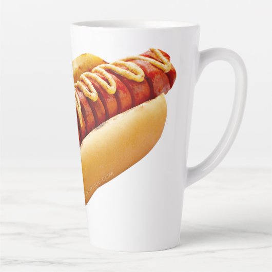SlipperyJoe's hotdog genesteld zacht broodje leven Latte Mok (Rechts)