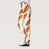 SlipperyJoe's hotdog genesteld zacht broodje leven Leggings (Links)