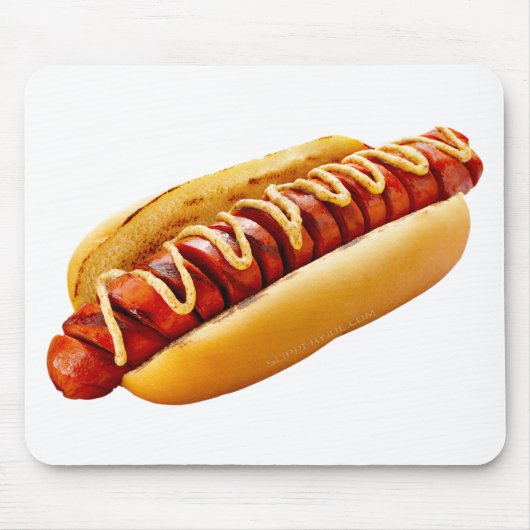 SlipperyJoe's hotdog genesteld zacht broodje leven Muismat (Voorkant)