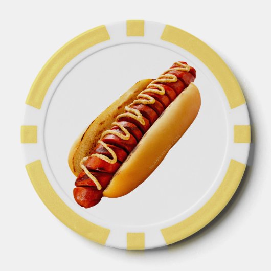 SlipperyJoe's hotdog genesteld zacht broodje leven Poker Chips (Voorkant)