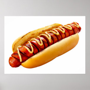 SlipperyJoe's hotdog genesteld zacht broodje leven Poster