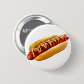 SlipperyJoe's hotdog genesteld zacht broodje leven Ronde Button 5,7 Cm (Voorkant /achterkant)