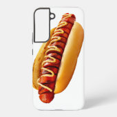 SlipperyJoe's hotdog genesteld zacht broodje leven Samsung Galaxy Hoesje (Achterkant)