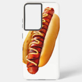 SlipperyJoe's hotdog genesteld zacht broodje leven Samsung Galaxy Hoesje (Achterkant)