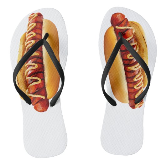 SlipperyJoe's hotdog genesteld zacht broodje leven Teenslippers (Voetbed)