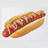 SlipperyJoe's hotdog genesteld zacht broodje leven Tissuepapier (Voorkant)